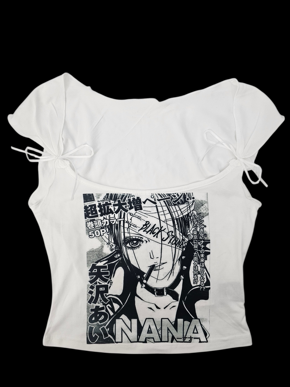 NANA Anime Manga Graphic Baby Tee Tie Sleeve Top S Fits XXS XS